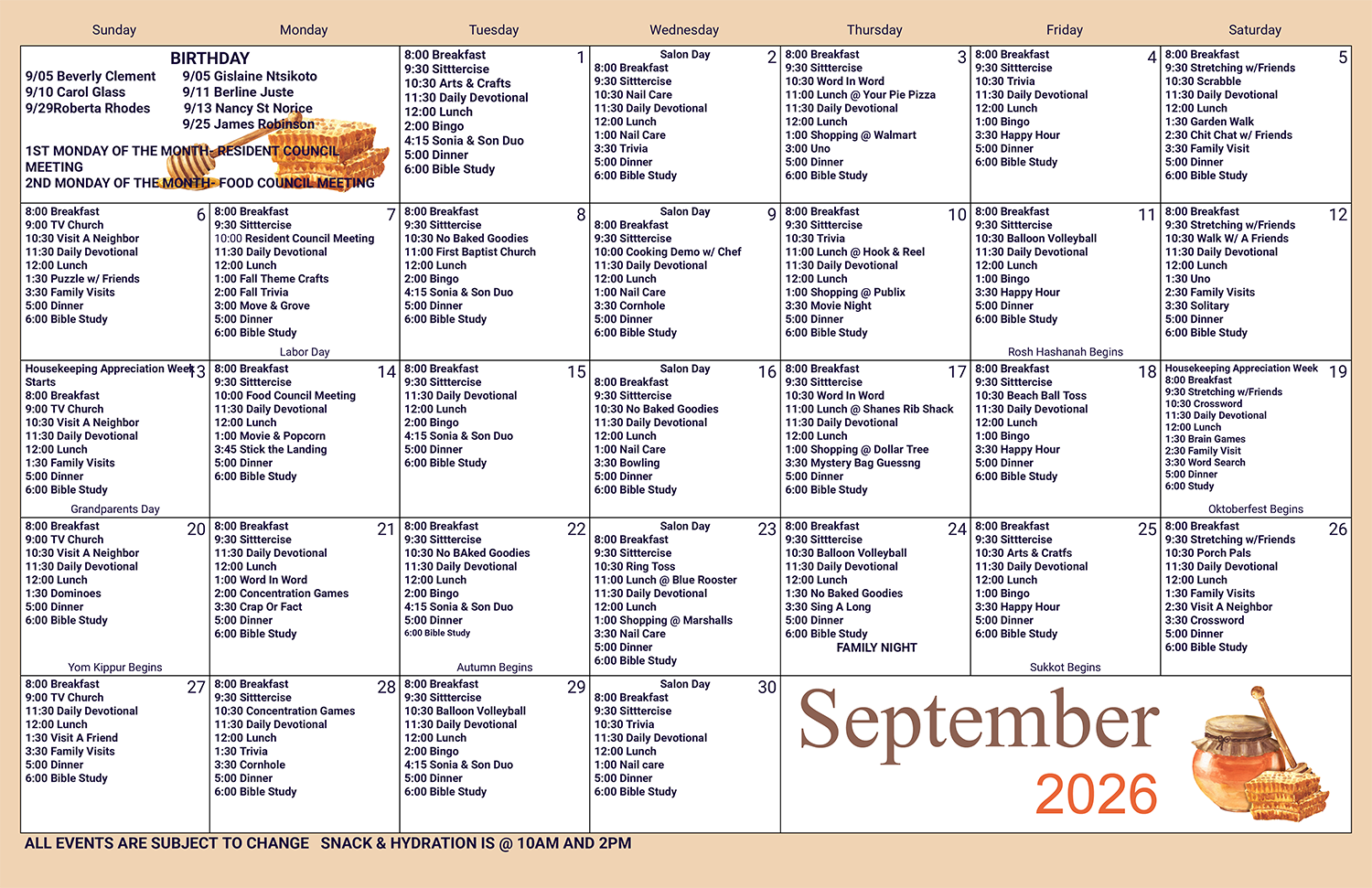 Monthly Calendar